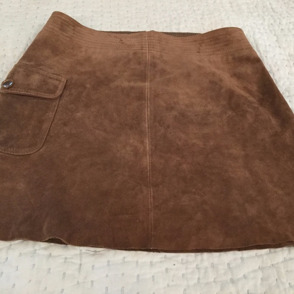 J. Crew brown suede leather mini skirt - Picture 1 of 9